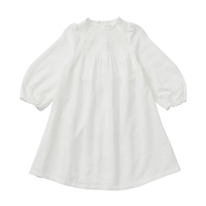 dress 1 shirring white