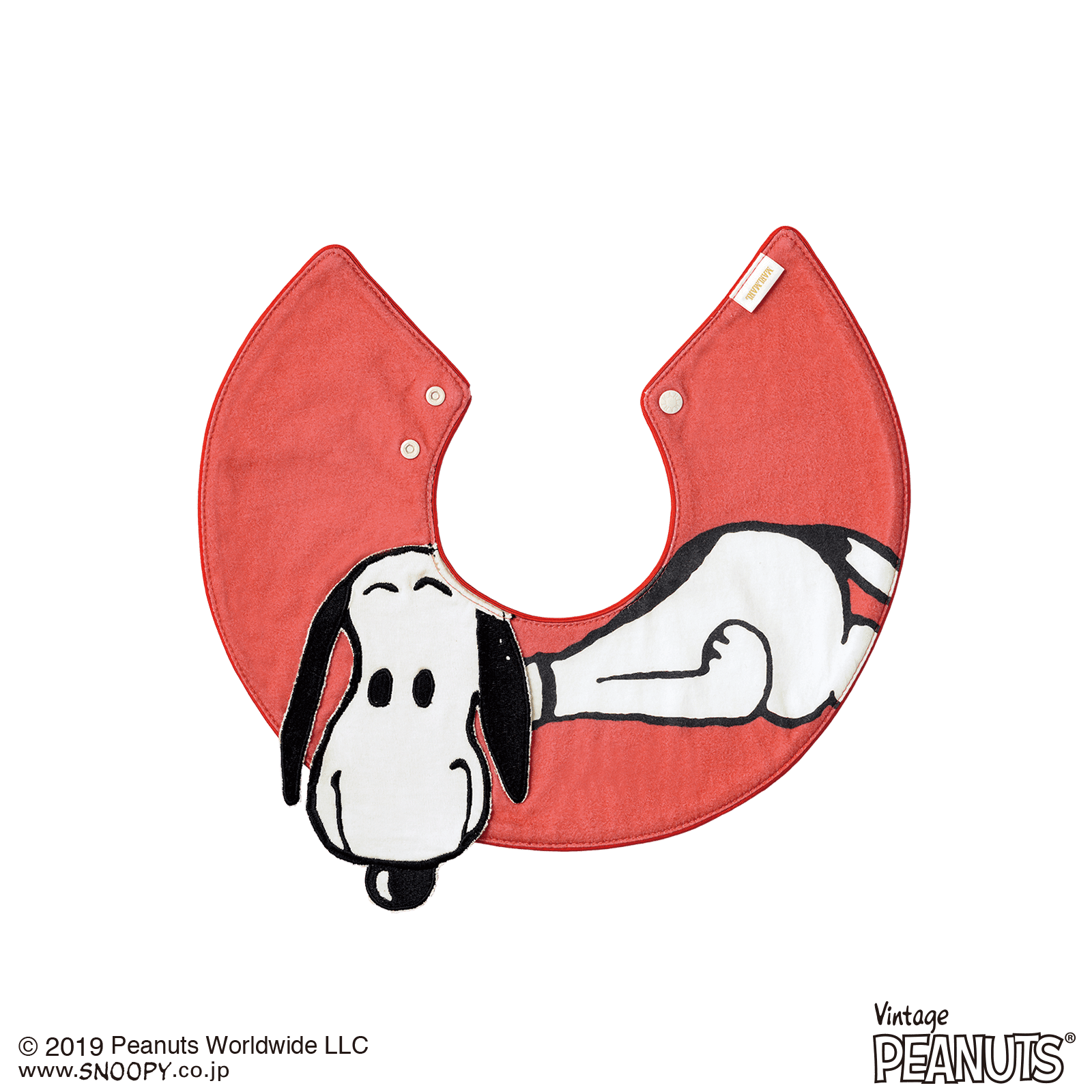 マールマール ピーナッツ よだれかけ Peanuts popping out RED 