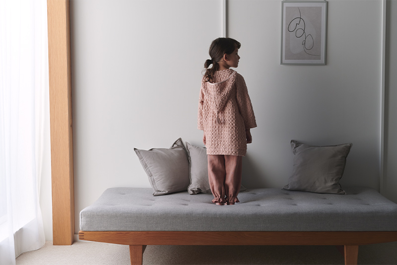 hooded bathrobe 2 apricot | ギフト・スタイ・出産祝いのMARLMARL