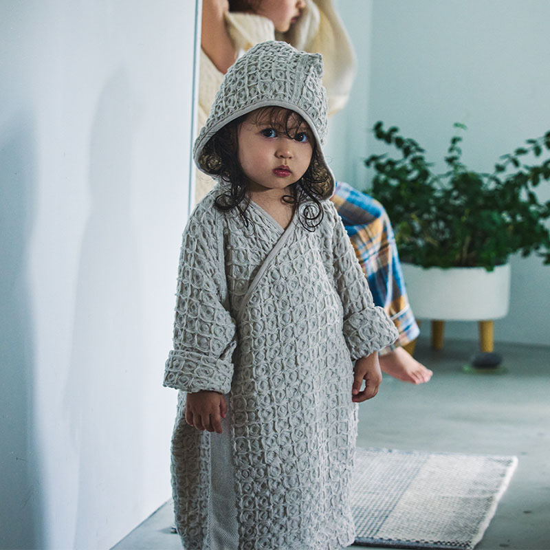 hooded bathrobe 3 ice grey