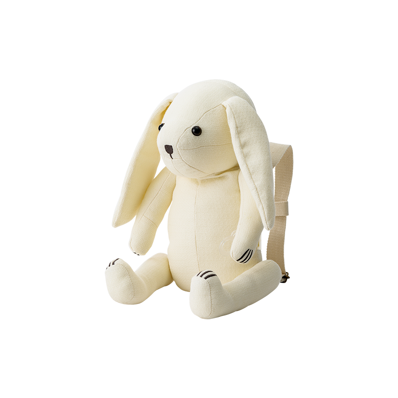 白色のうさぎ型のキッズ用多機能ぬいぐるみリュック 5 bunny ivory