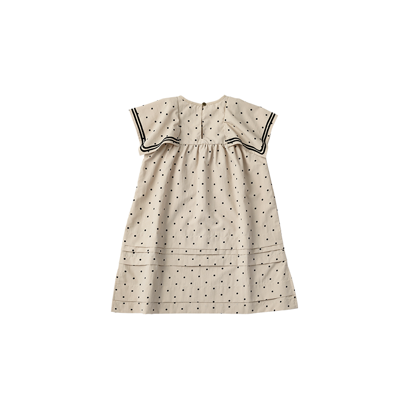 マールマール　ワンピース　ドット　セーラー 90 100 ベージュ paddle dress 3 pindot | ギフト・スタイ・出産祝いのMARLMARL（マール