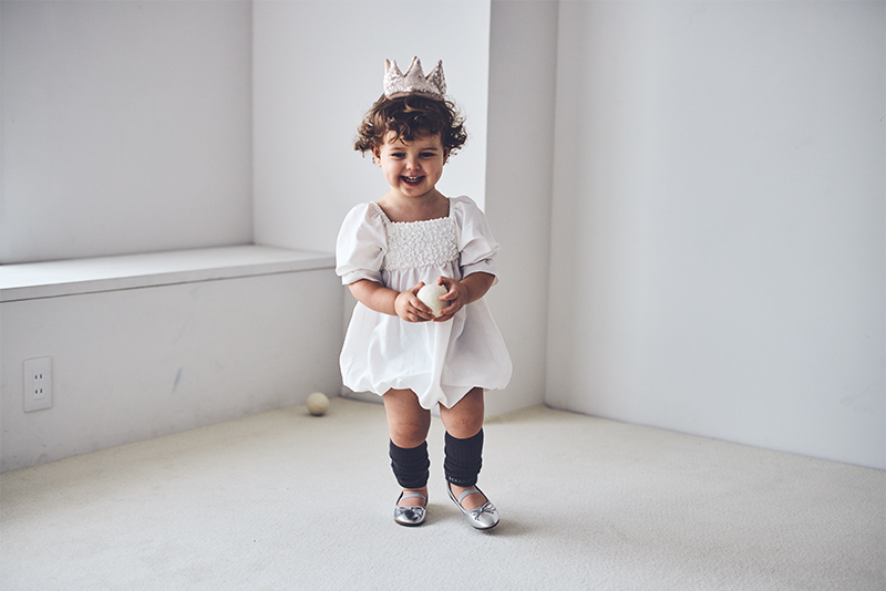 pompadour rompers 1 white | ギフト・スタイ・出産祝いのMARLMARL