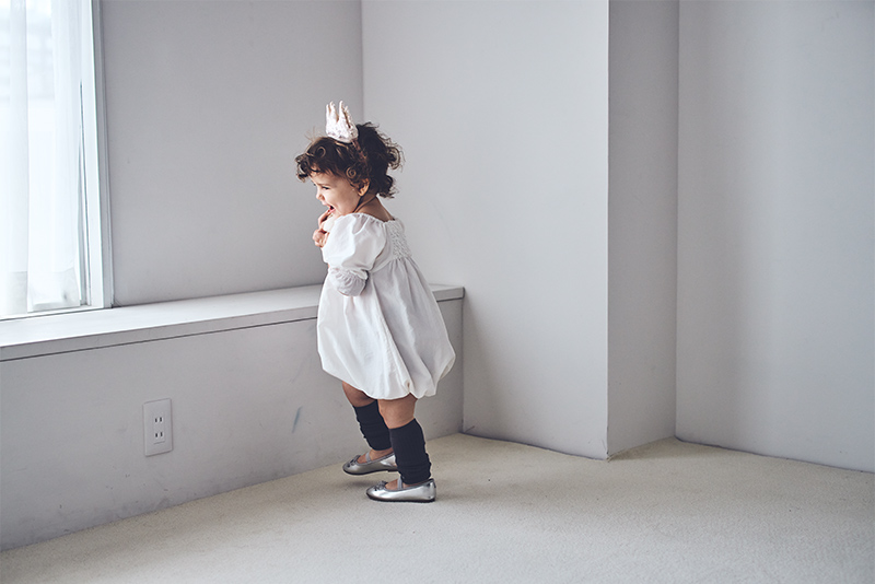 pompadour rompers 1 white | ギフト・スタイ・出産祝いのMARLMARL