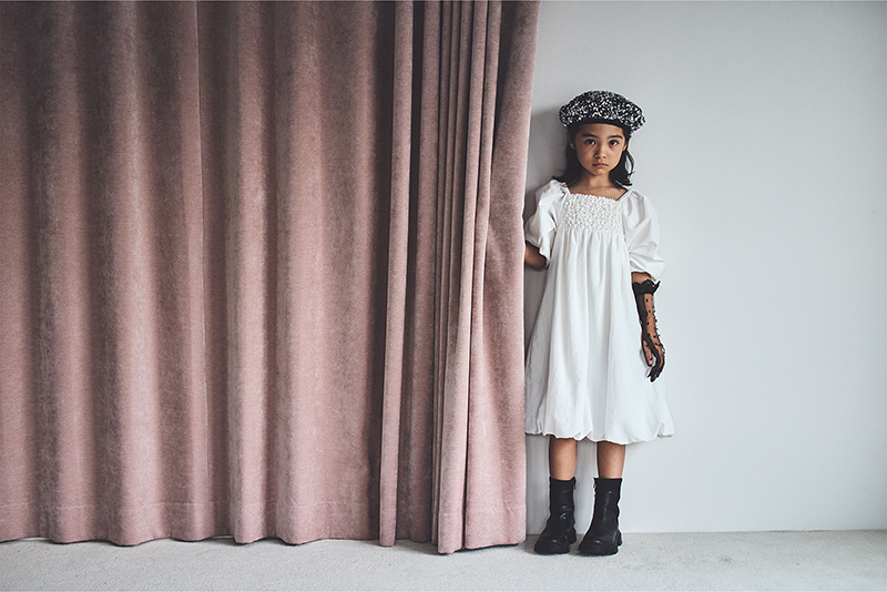 pompadour dress 1 white | ギフト・スタイ・出産祝いのMARLMARL