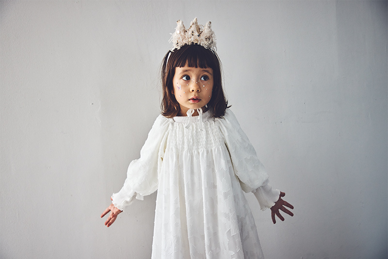 pompadour dress 4 leaf white | ギフト・スタイ・出産祝いのMARLMARL