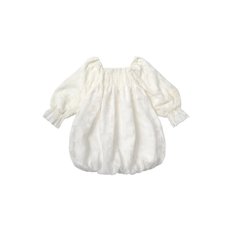 pompadour dress 4 leaf white