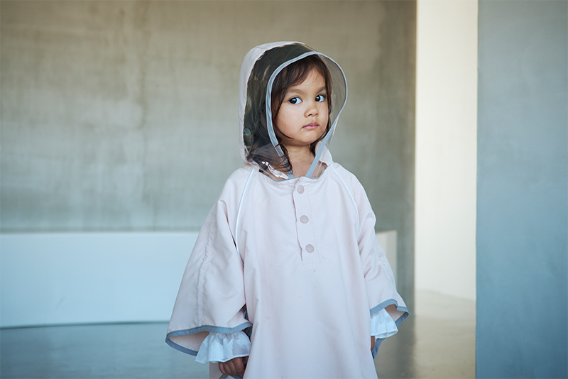 MARLMARL polka マールマール フード付きポンチョ ecru polka 1 ecru