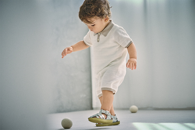 knit polo rompers shiro | ギフト・スタイ・出産祝いのMARLMARL