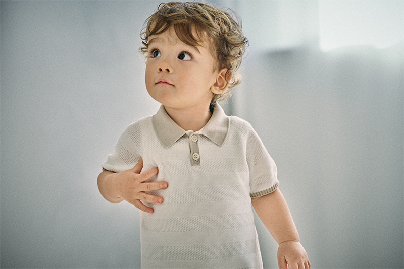 knit polo rompers shiro | ギフト・スタイ・出産祝いのMARLMARL