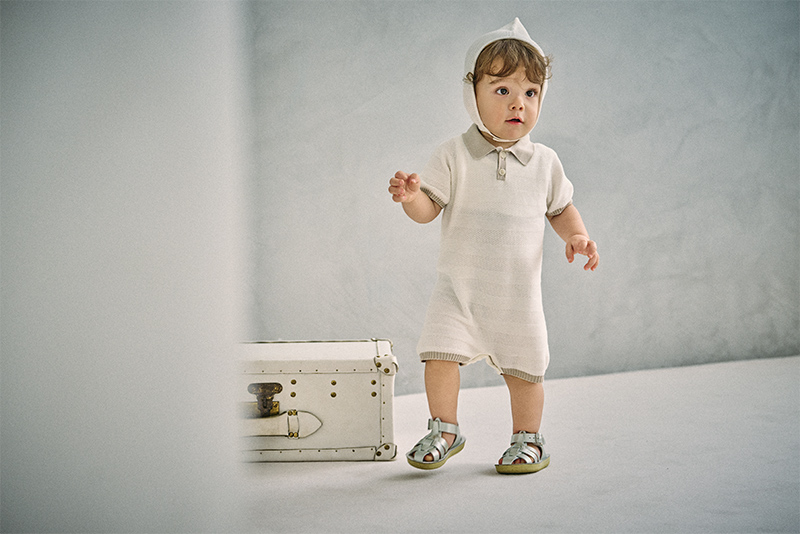 knit polo rompers shiro | ギフト・スタイ・出産祝いのMARLMARL