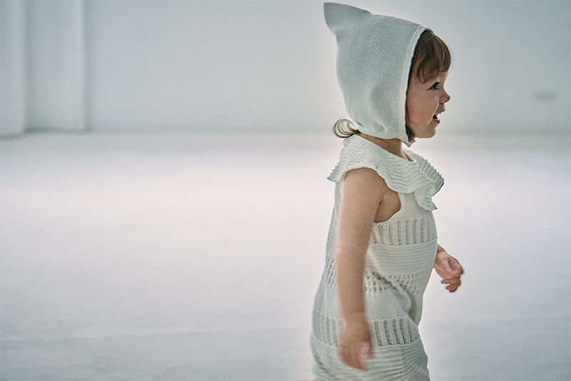 knit frill rompers shiro