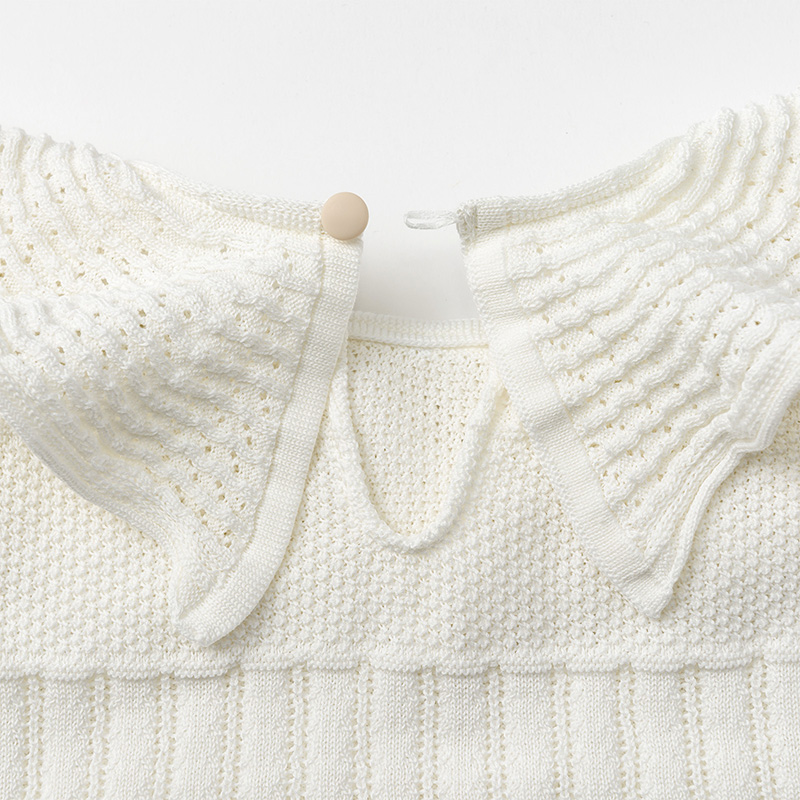 knit frill rompers shiro | ギフト・スタイ・出産祝いのMARLMARL