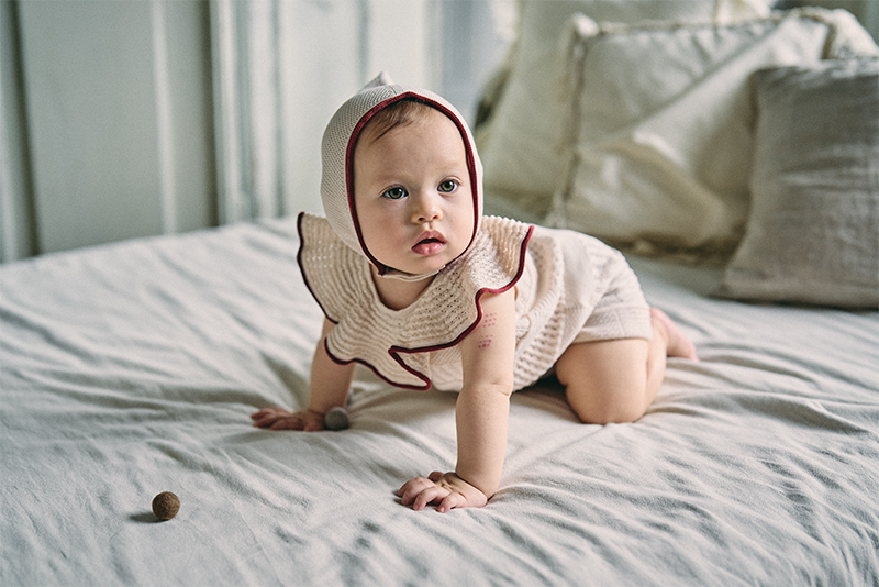 knit frill rompers beni | ギフト・スタイ・出産祝いのMARLMARL