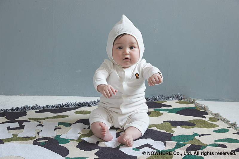 BAPE × MARLMARL - 1ST CAMO BABY MILO ROMPERS KB WHITE